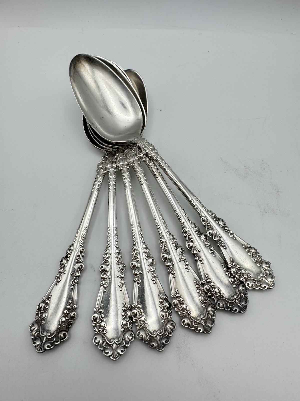 6 BERKSHIRE Dinner Spoons Silverplate Rogers 1847 AI Antique