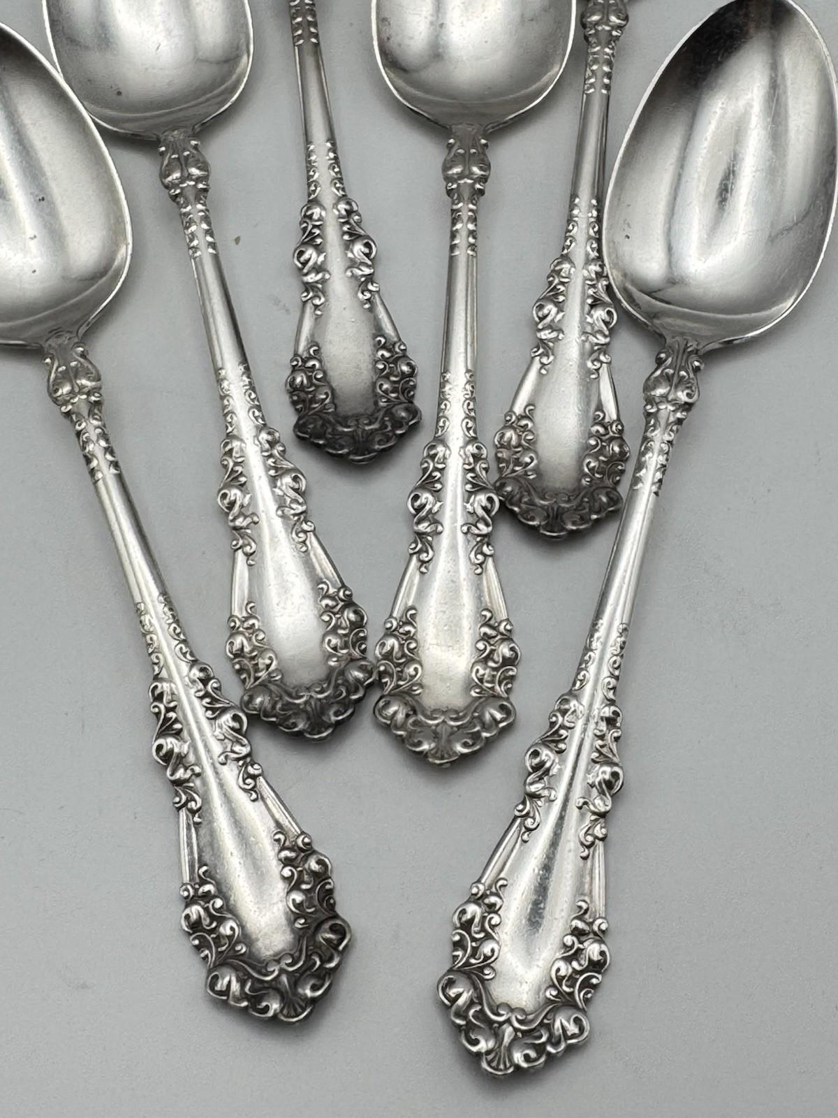 6 BERKSHIRE Dinner Spoons Silverplate Rogers 1847 AI Antique