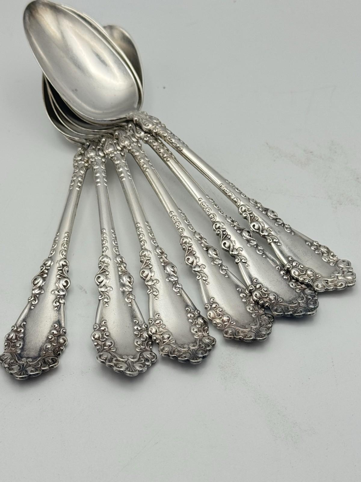 6 BERKSHIRE Dinner Spoons Silverplate Rogers 1847 AI Antique