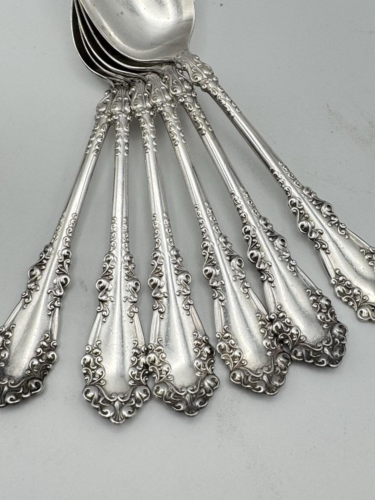 6 BERKSHIRE Dinner Spoons Silverplate Rogers 1847 AI Antique