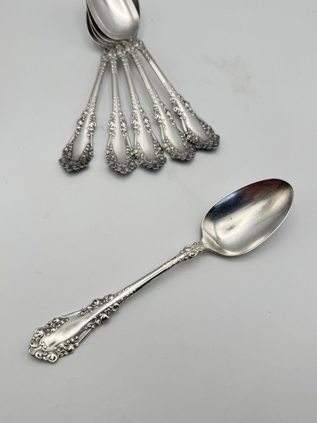 6 BERKSHIRE Dinner Spoons Silverplate Rogers 1847 AI Antique