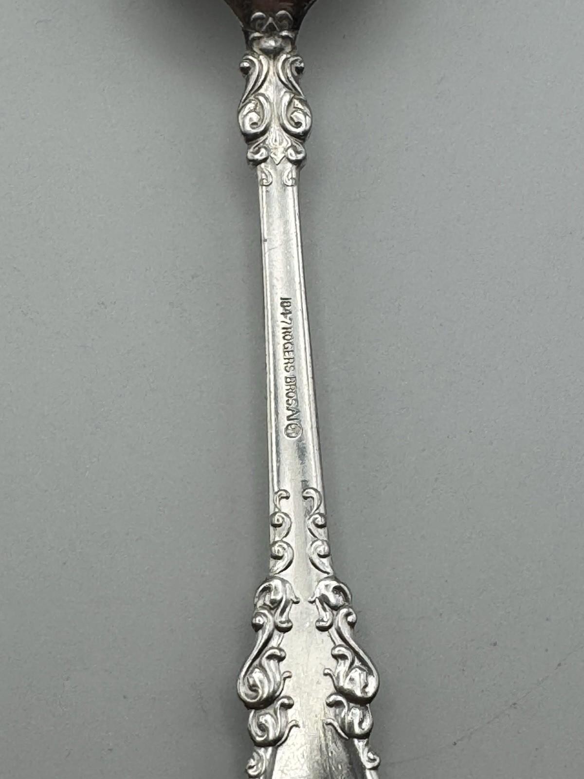 6 BERKSHIRE Dinner Spoons Silverplate Rogers 1847 AI Antique