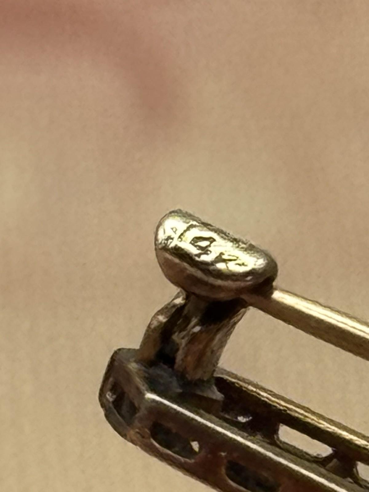 Antique 14K Gold Filigree Bar Brooch Pin Circa 1910-20 2” 2.3g