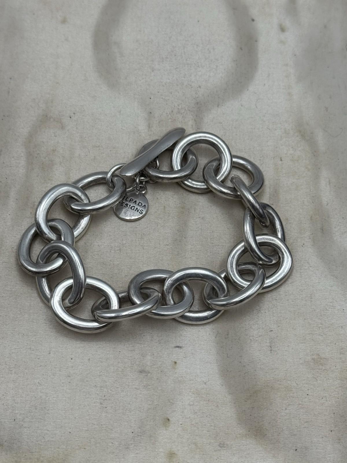 VINTAGE Sterling Silver Toggle Bracelet 925 Thailand Chunky 44.7g 6.5”+Wearable