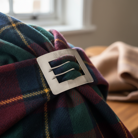 Antique Sterling Silver Belt Buckle Monogram PGL 54.4g Circa 3.5 x 3.15in