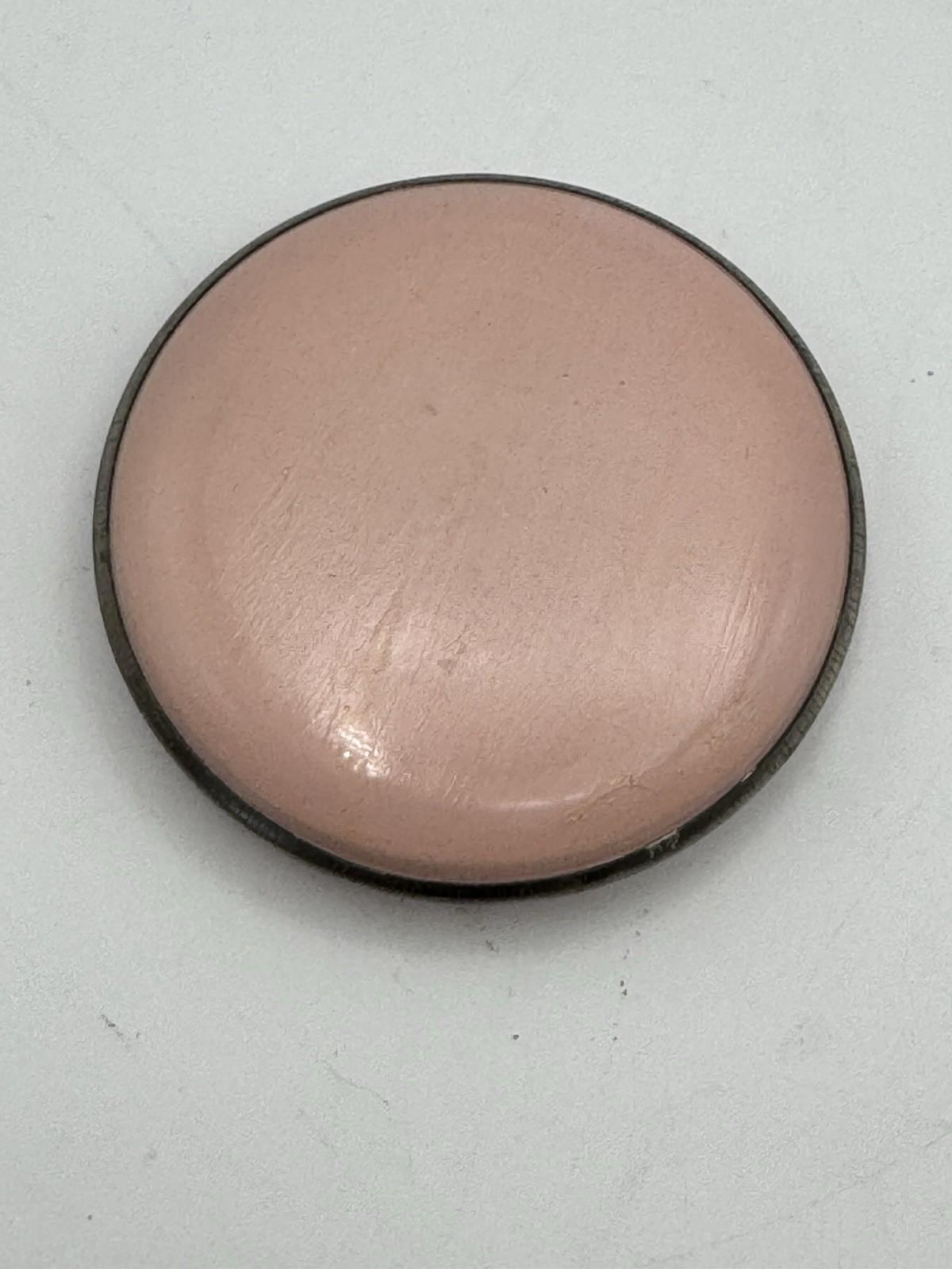 Vintage Souvenir Compact Charleston West Virginia Pink Enamel Round 2.75”
