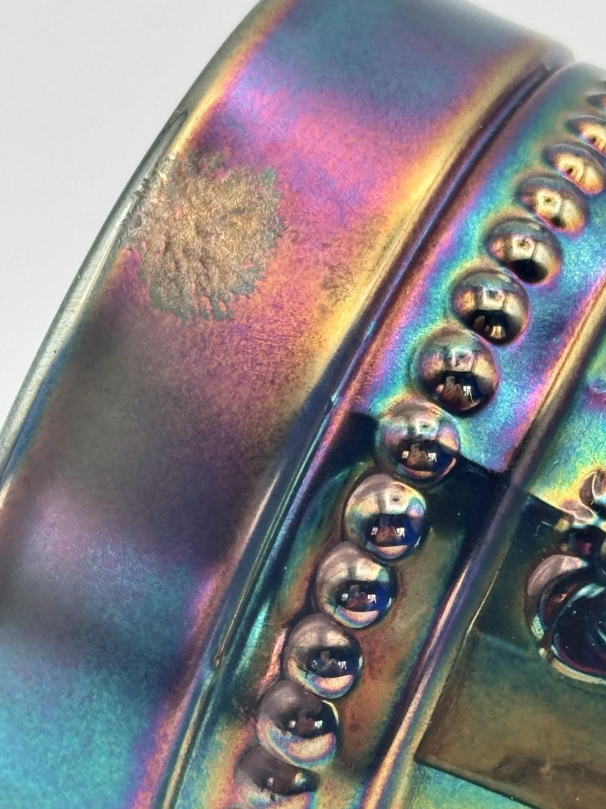 1 Tumbler Peacock Fountain Cobalt Blue Iridescent Carnival Glass