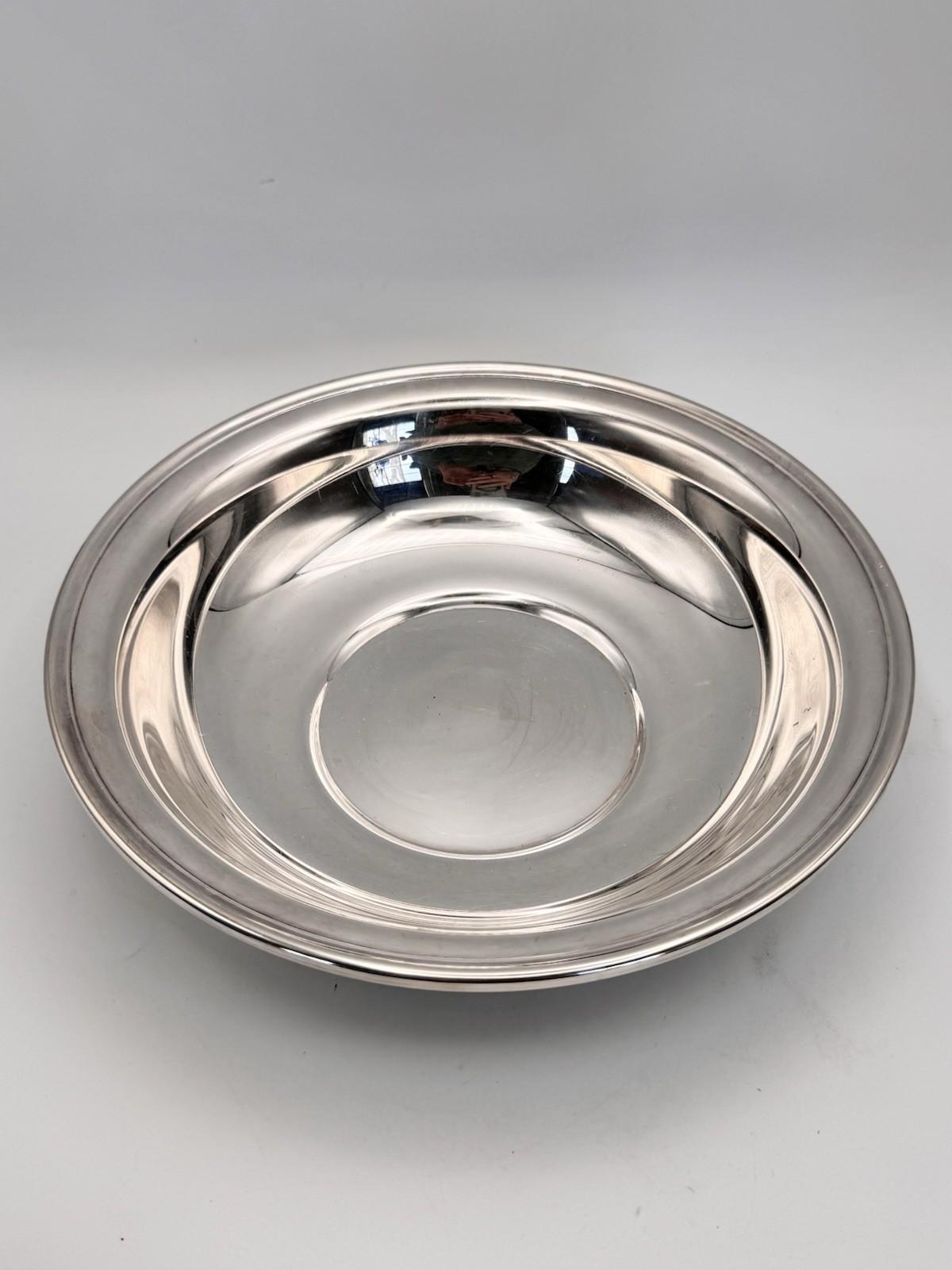 Silverplate Bowl Round Serving Fruit Bowl 10”d Mid Century Style GORHAM