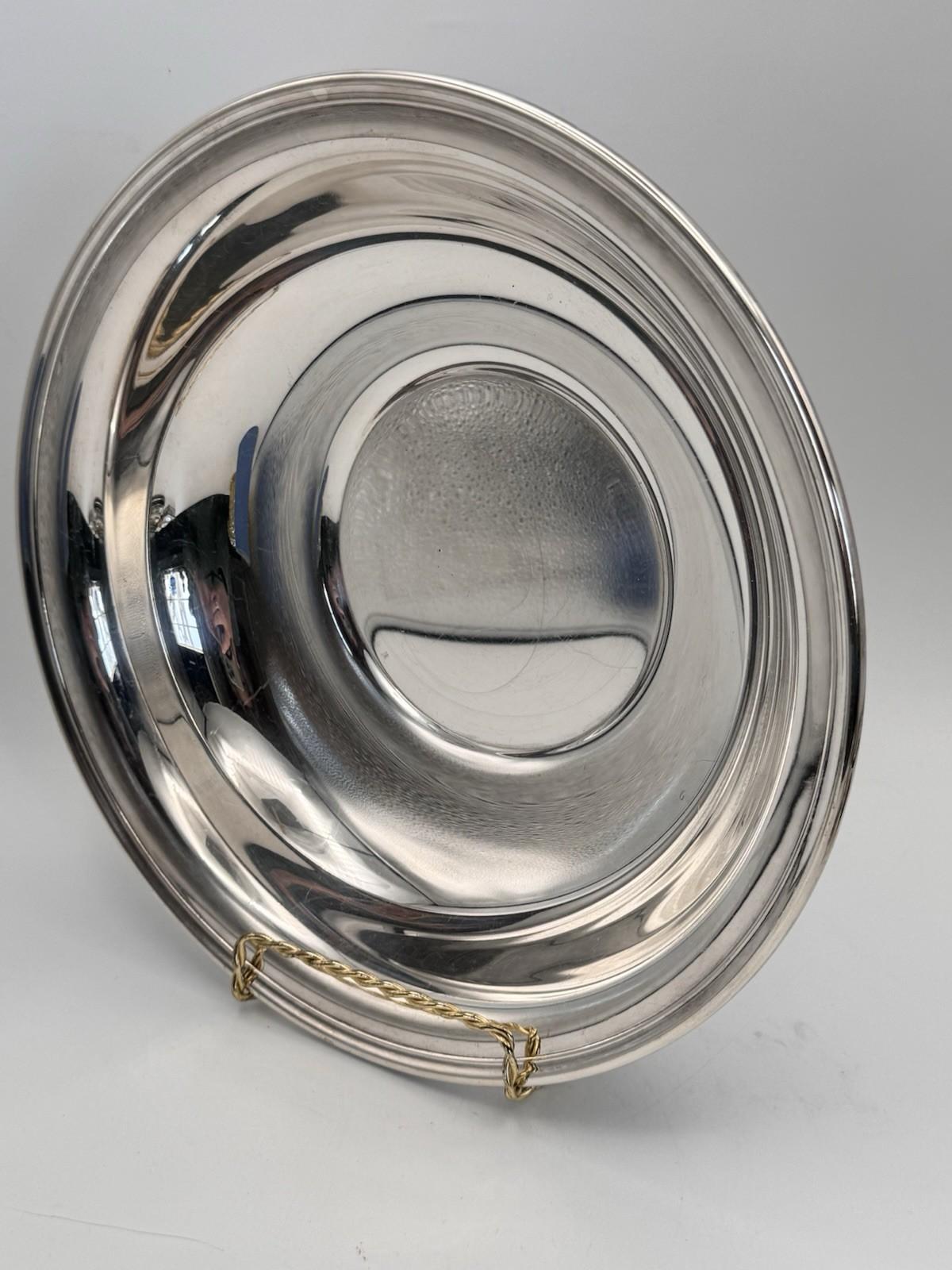 Silverplate Bowl Round Serving Fruit Bowl 10”d Mid Century Style GORHAM