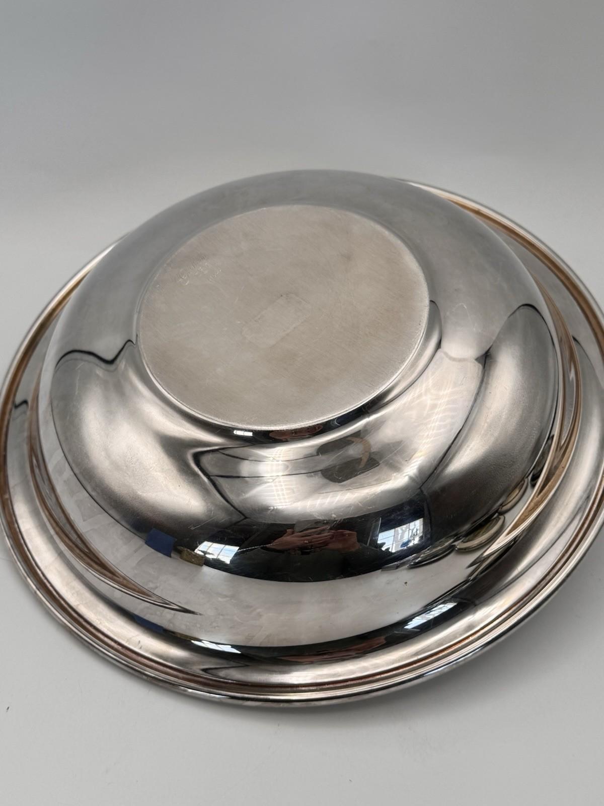 Silverplate Bowl Round Serving Fruit Bowl 10”d Mid Century Style GORHAM