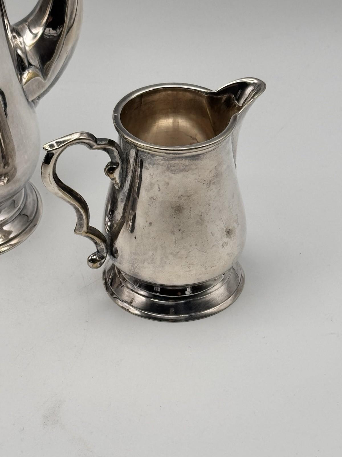 Vintage Silverplate Espresso Coffee Tea Set 3-Piece English Style Shabby Chic
