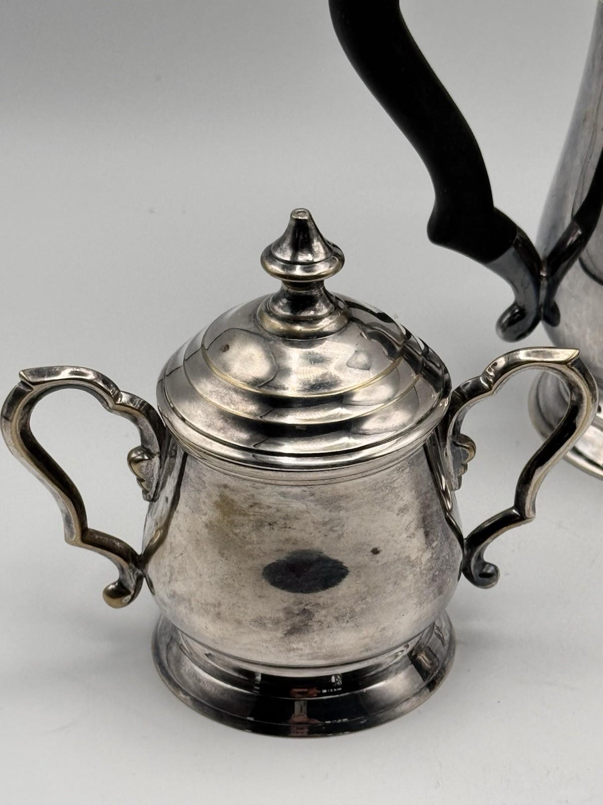 Vintage Silverplate Espresso Coffee Tea Set 3-Piece English Style Shabby Chic