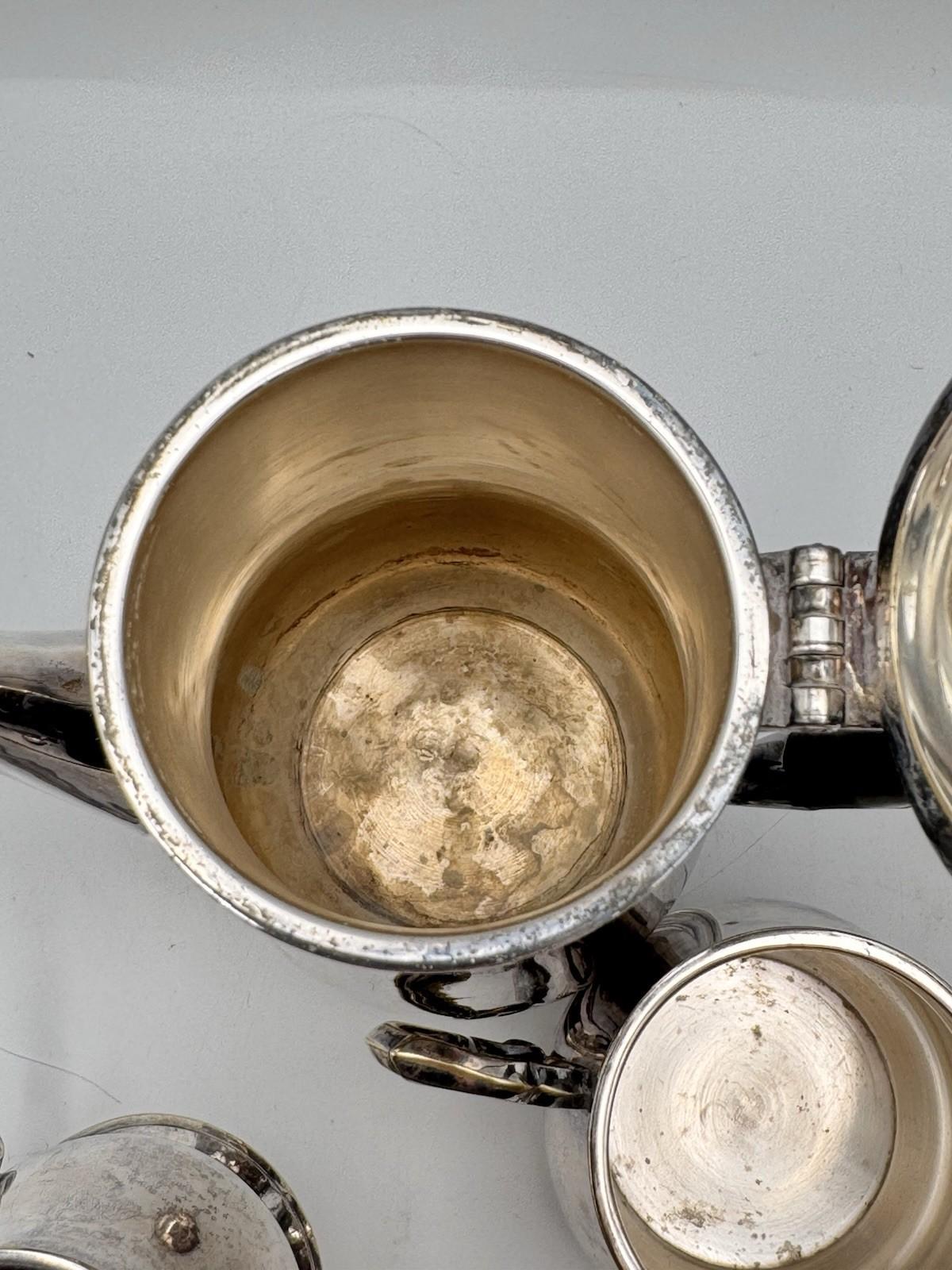 Vintage Silverplate Espresso Coffee Tea Set 3-Piece English Style Shabby Chic
