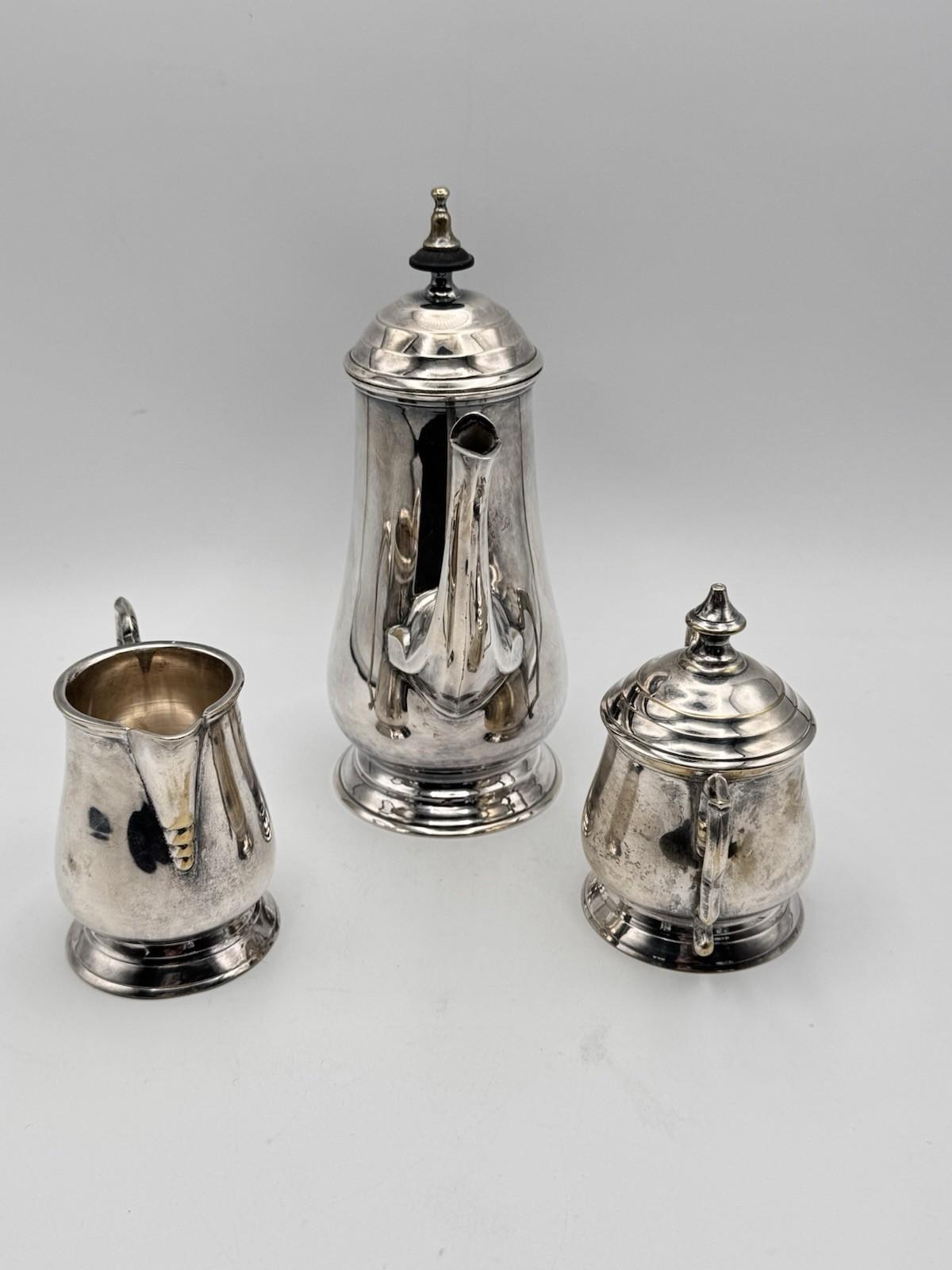 Vintage Silverplate Espresso Coffee Tea Set 3-Piece English Style Shabby Chic