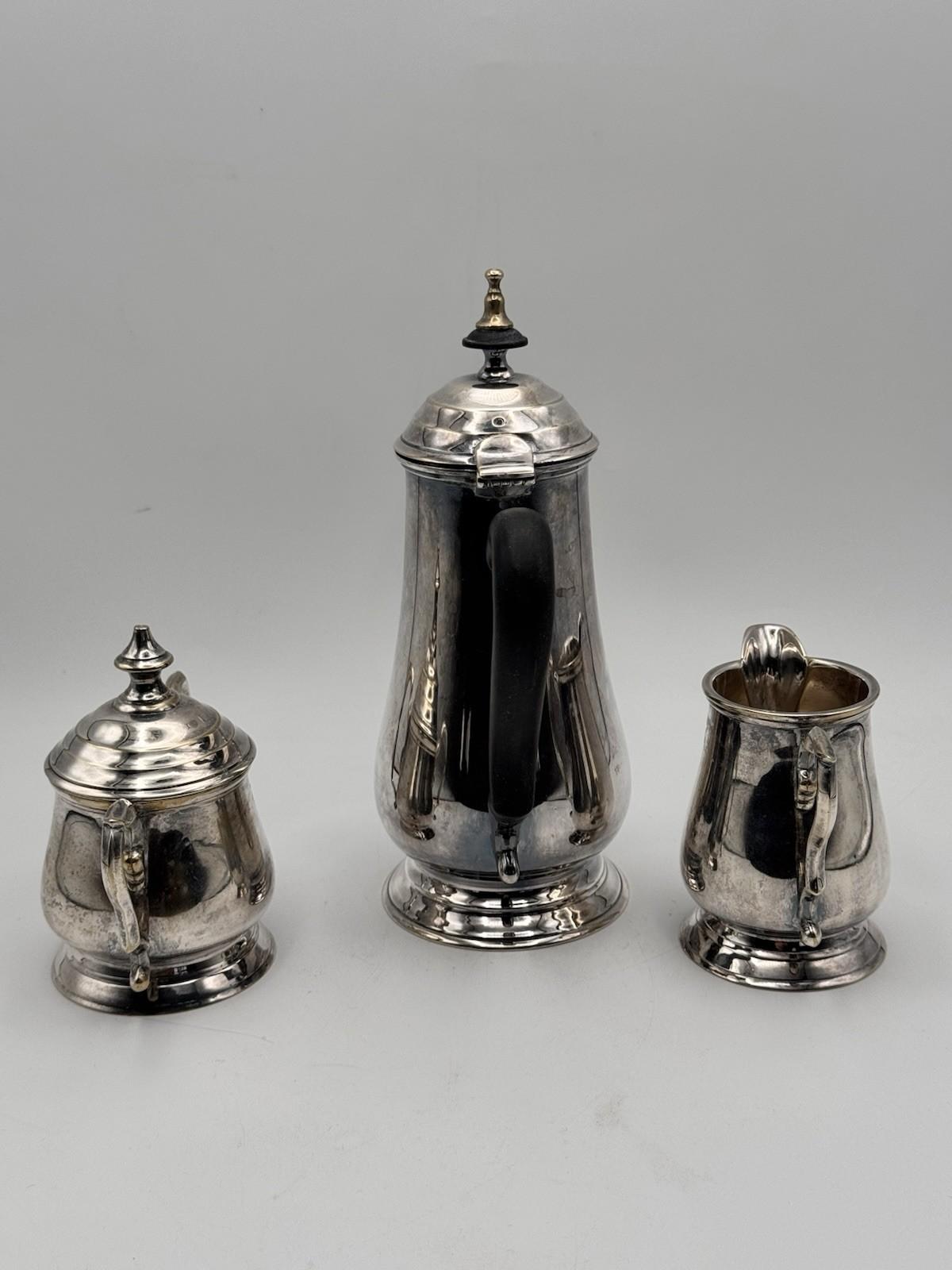 Vintage Silverplate Espresso Coffee Tea Set 3-Piece English Style Shabby Chic