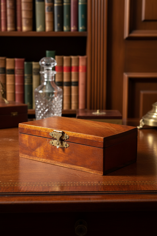 Vintage Wooden Keepsake Box Brass Latch Hinged Lid Small Trinket Chest