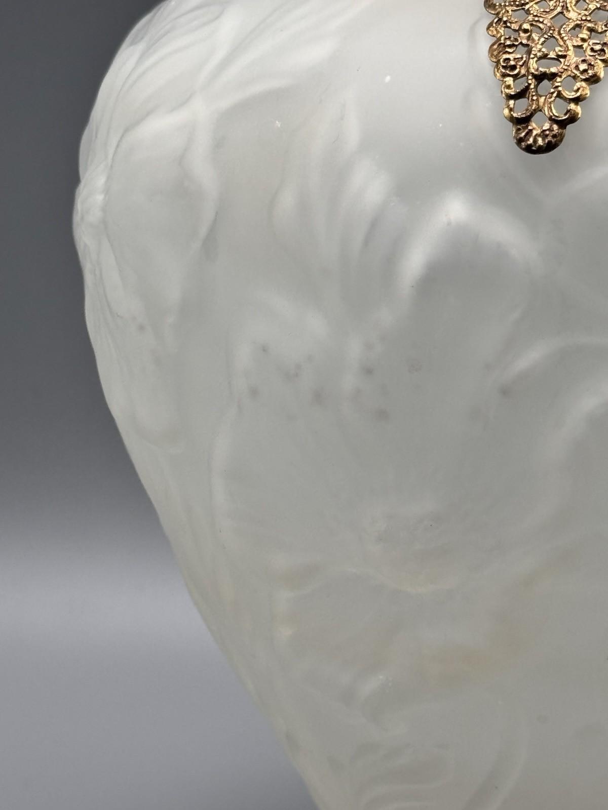 Vase Art Nouveau Satin Glass Poppy Flowers Gold Filigree Ormolu 9.25”