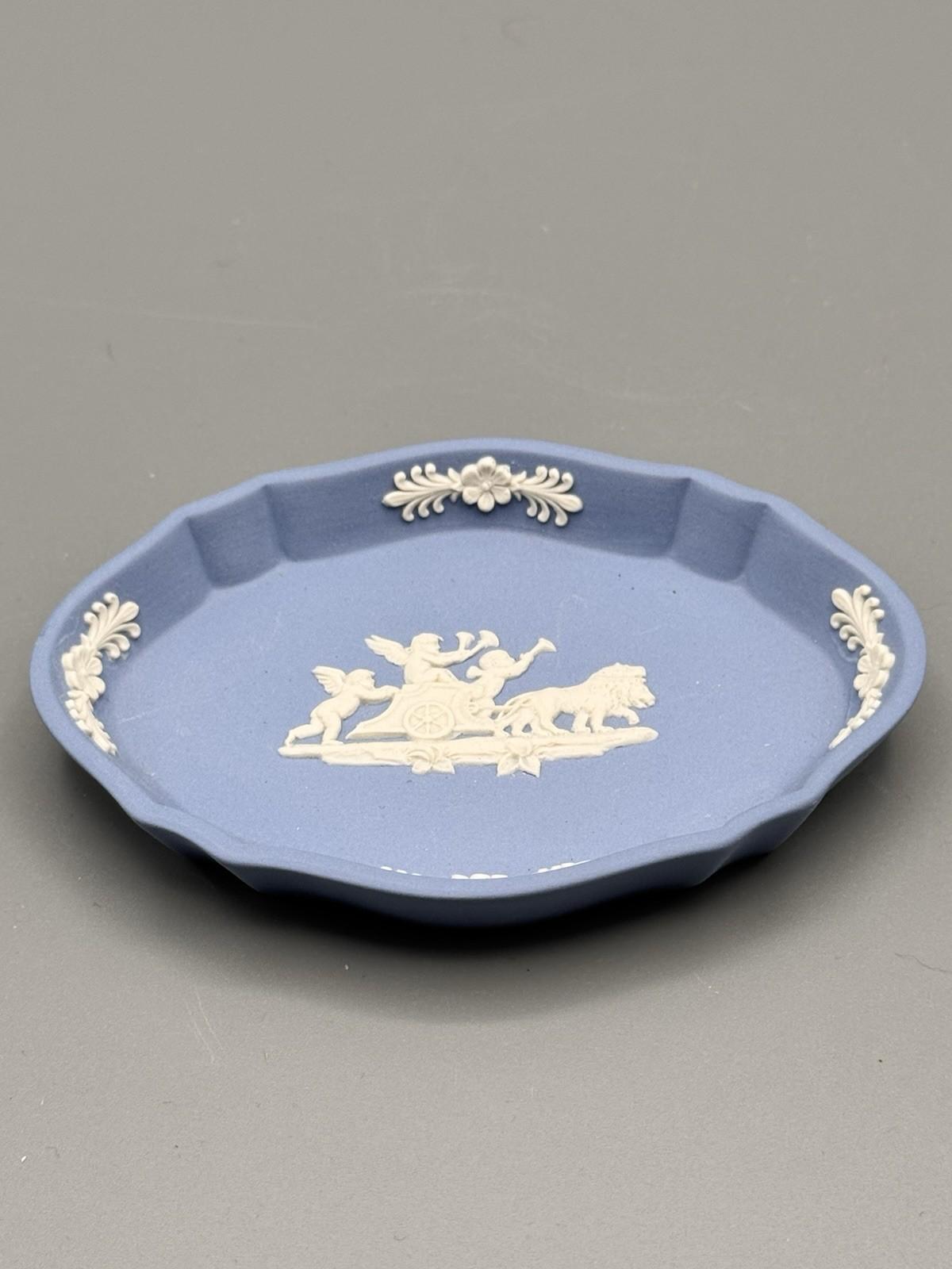 Wedgwood Jasperware Blue Jasperware Tray Cherub Chariot Relief