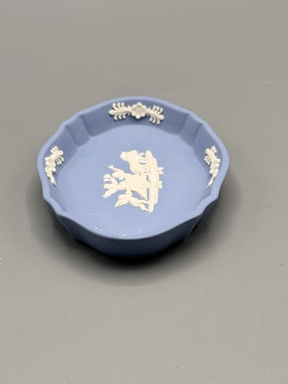 Wedgwood Jasperware Blue Jasperware Tray Cherub Chariot Relief