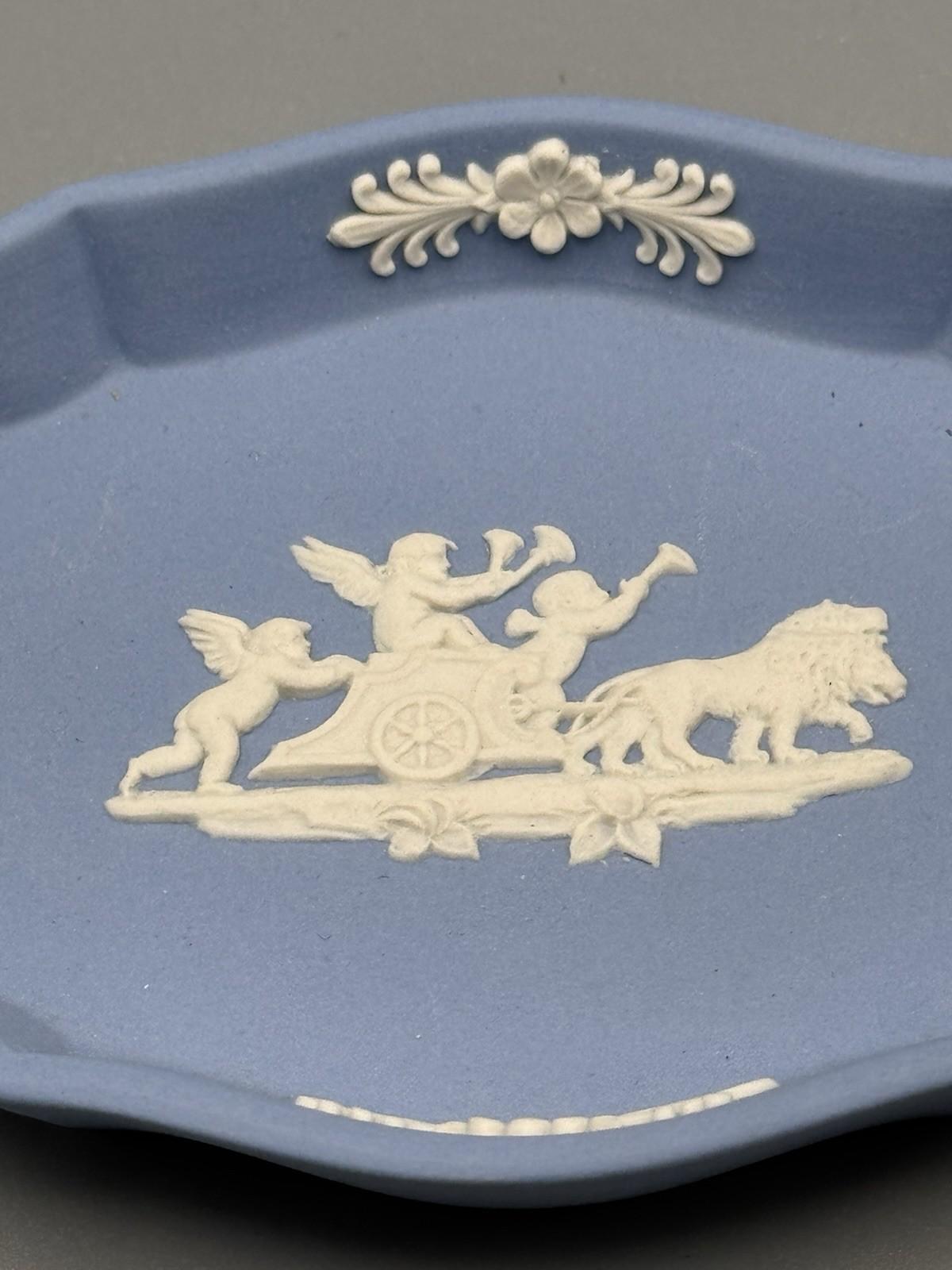 Wedgwood Jasperware Blue Jasperware Tray Cherub Chariot Relief