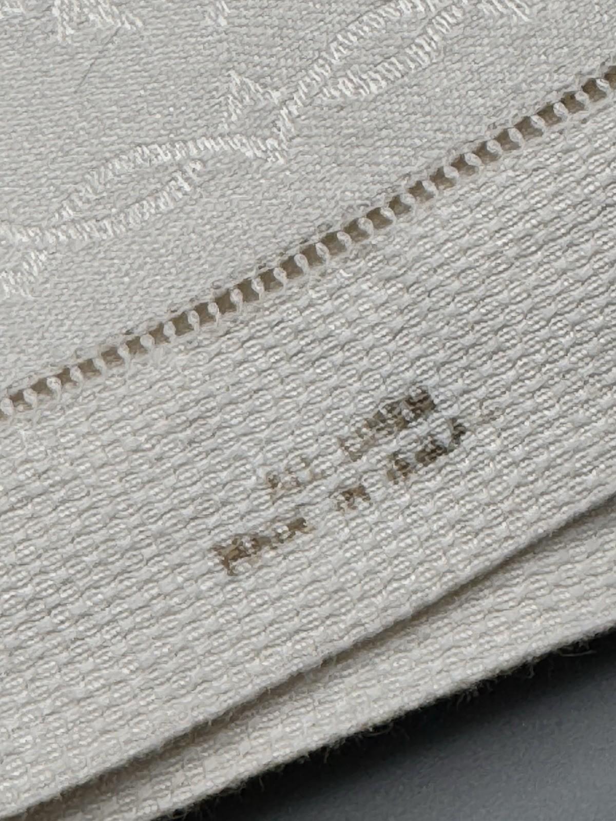 Vintage All Linen Damask Guest Towels 18x32 Hemstitch Estate Find