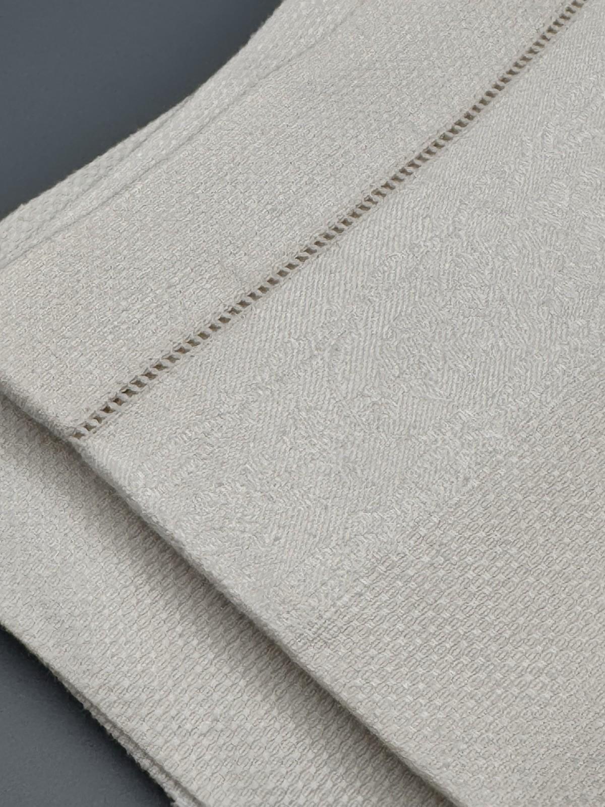 Vintage All Linen Damask Guest Towels 18x32 Hemstitch Estate Find