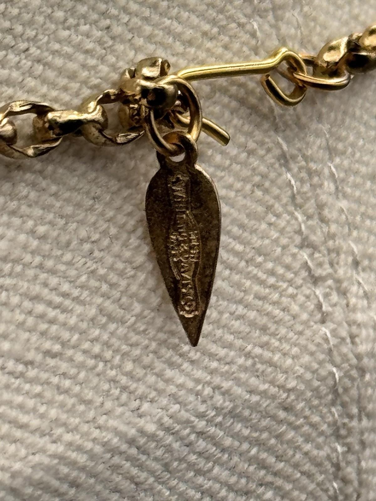 Whiting Davis Necklace Goldtone Mesh Bib 18” 7” Drop Vintage