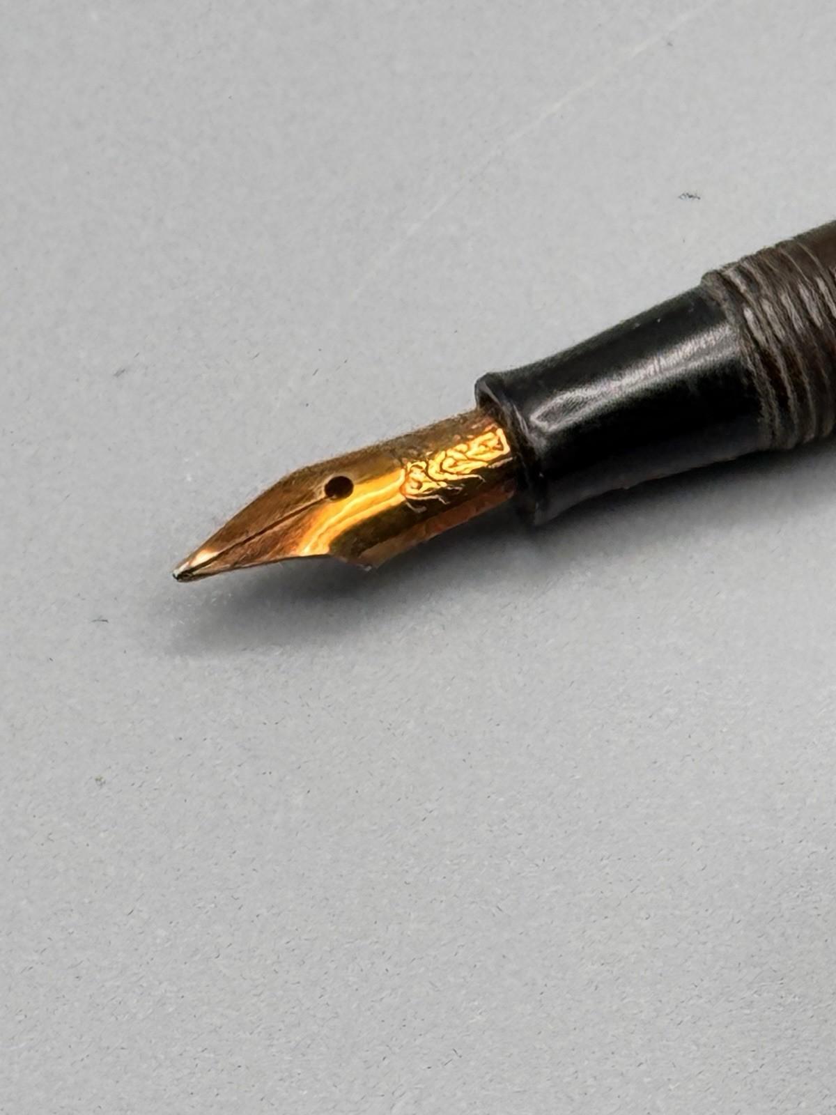 Peter Pan Miniature Chatelaine Fountain Pen 14K Nib Gold Filled Band 2.75”