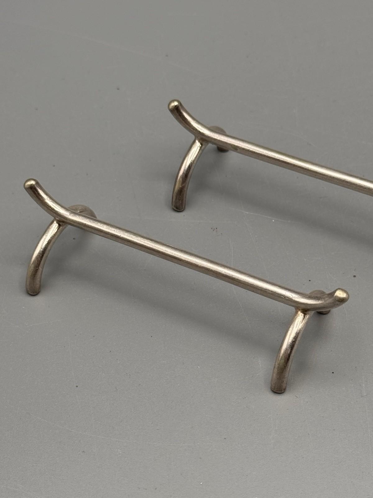 Elkington Knife Rest Pair Silverplate Vintage Table Knife Rests 3.5”