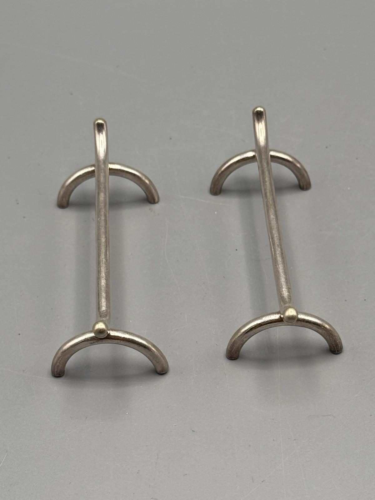 Elkington Knife Rest Pair Silverplate Vintage Table Knife Rests 3.5”