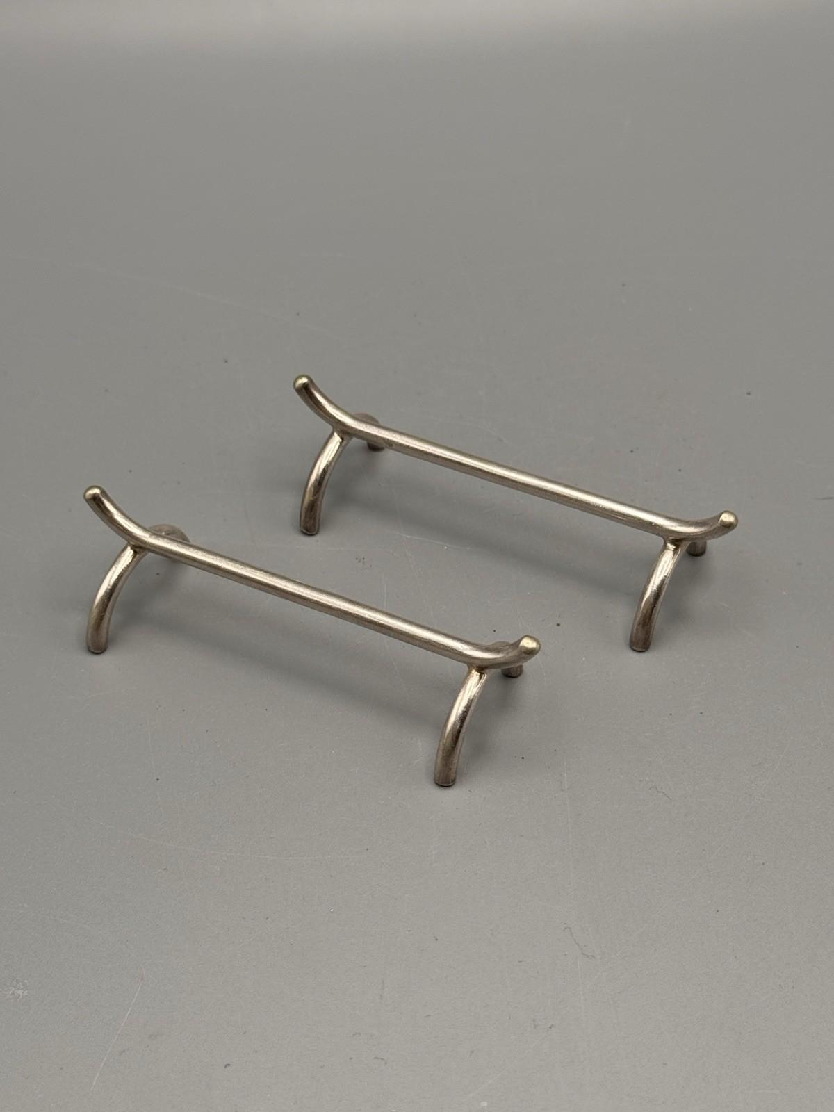 Elkington Knife Rest Pair Silverplate Vintage Table Knife Rests 3.5”