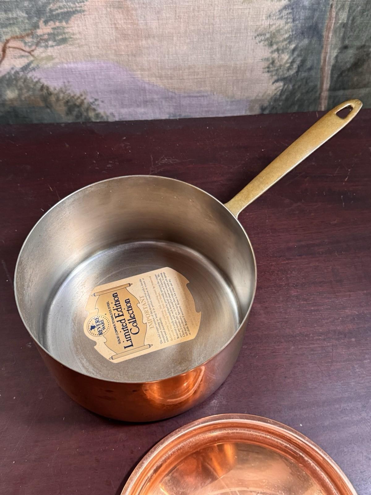 Revere Ware Copper Saucepan Lid Paul Revere Limited Edition 6.5”