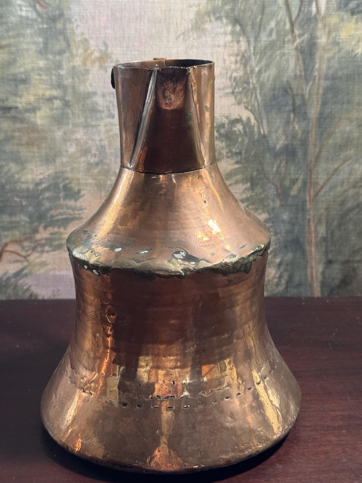 Vintage Hammered Copper Pitcher Rustic Farmhouse Jug French Kitchen Decor