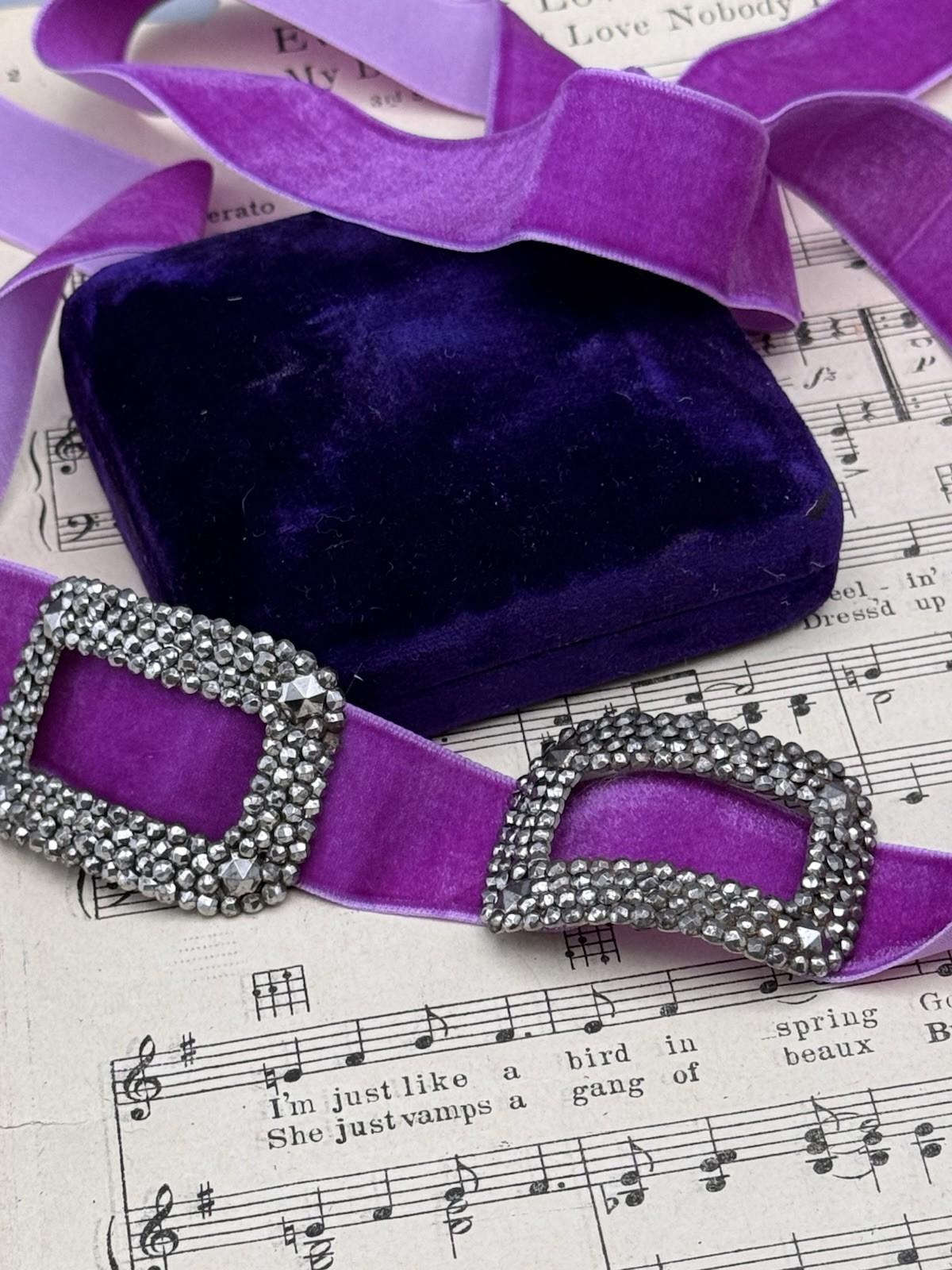 2 Antique Shoe Buckles Cut Steel Georgian Style French Belt Scarf Shoe Hair Accessory