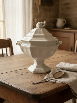 Redcliff Ironstone Tureen White Covered Serving Dish Vintage 12”
