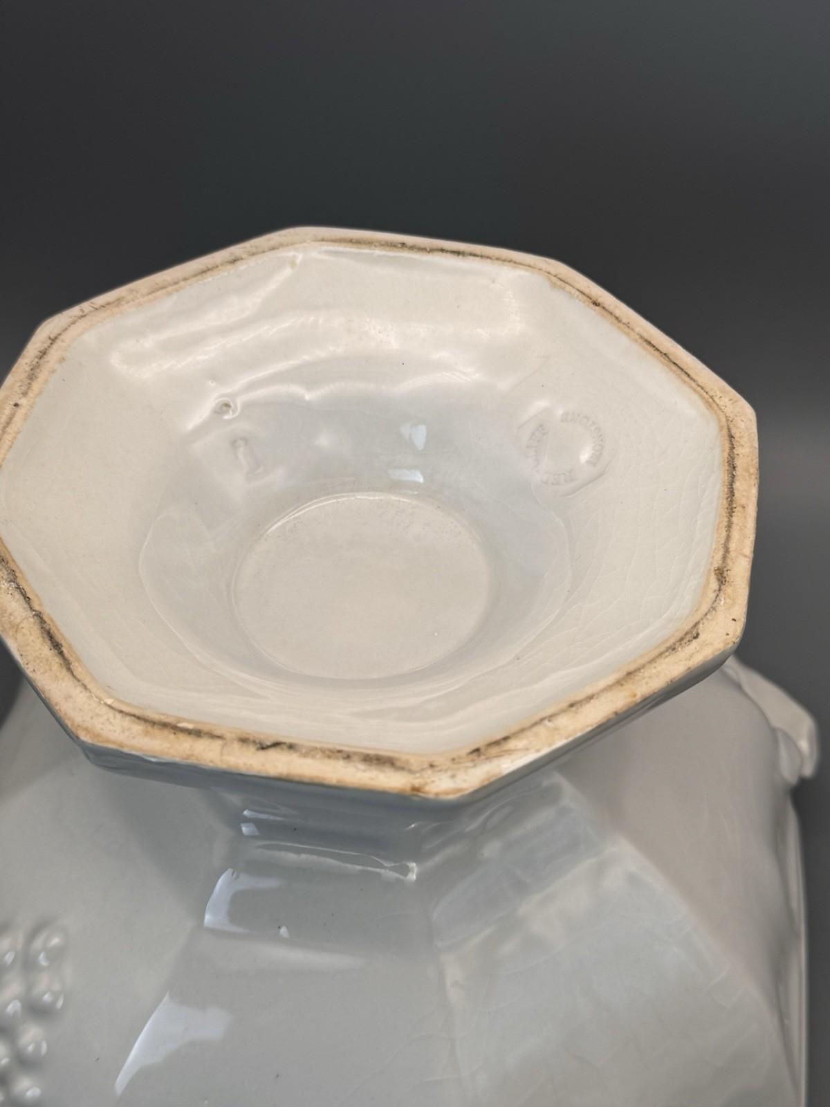 Redcliff Ironstone Tureen White Covered Serving Dish Vintage 12”