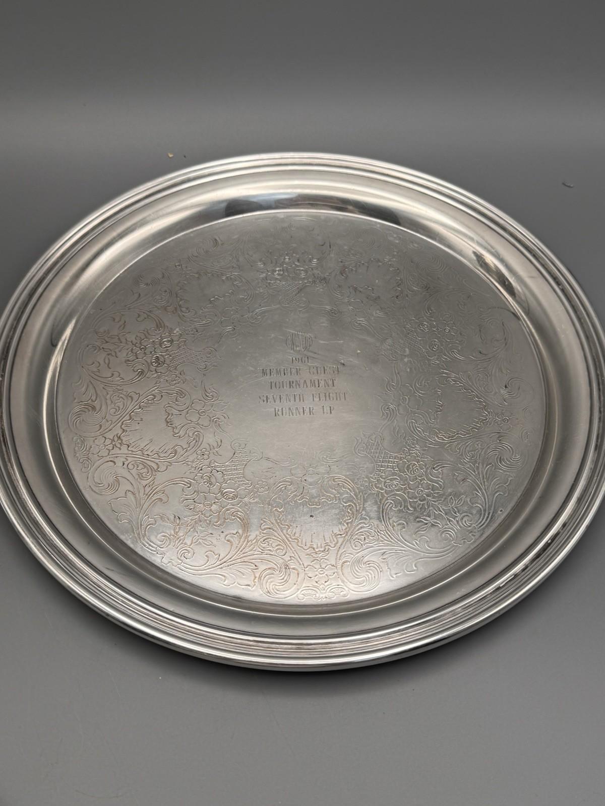 Restoration Hardware Penguin Shaker Bar Set Silverplate Golf Trophy Tray 1961
