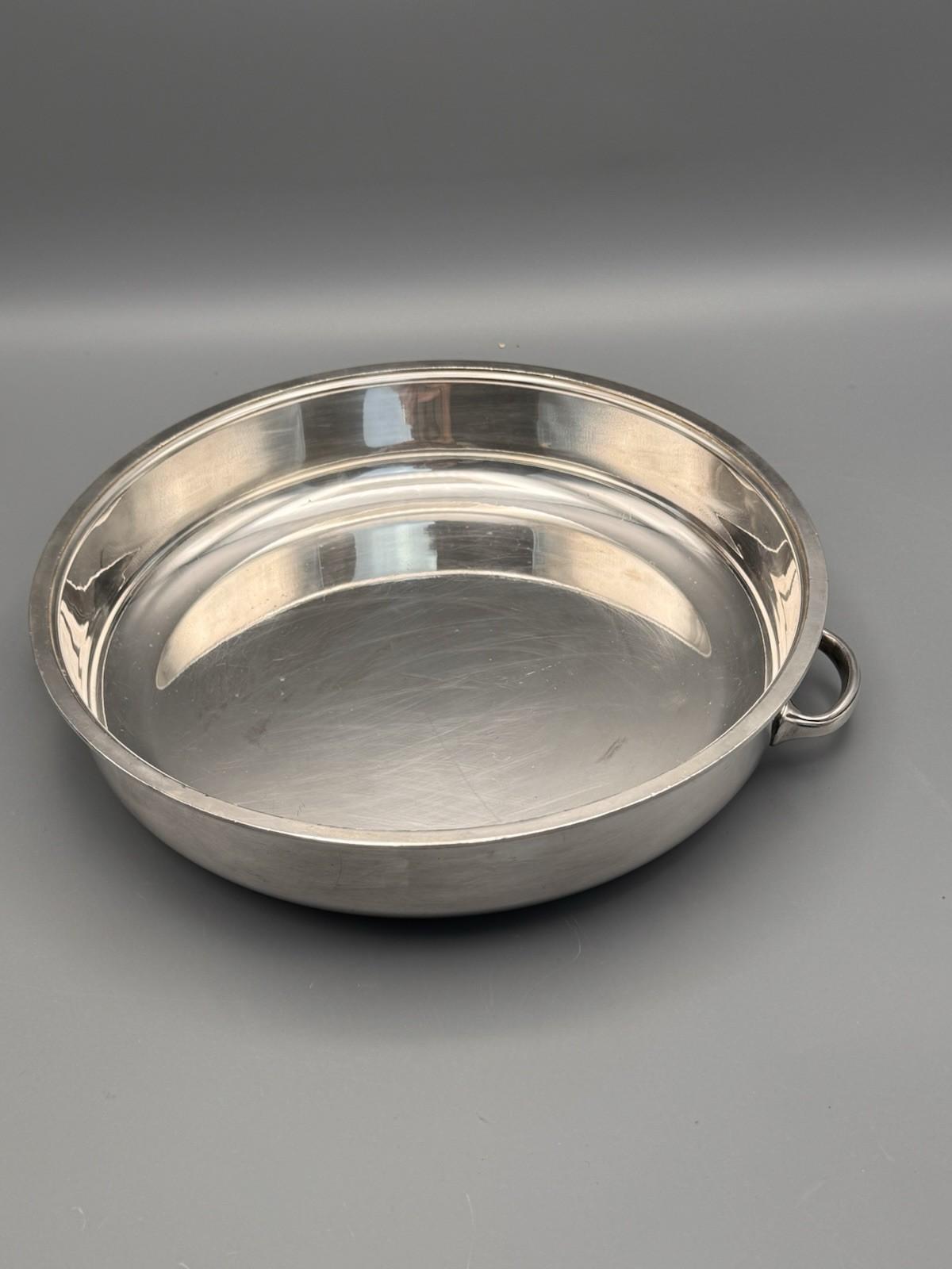 Silverplate Divided Lidded Server Monogrammed Deco Style 12.5”