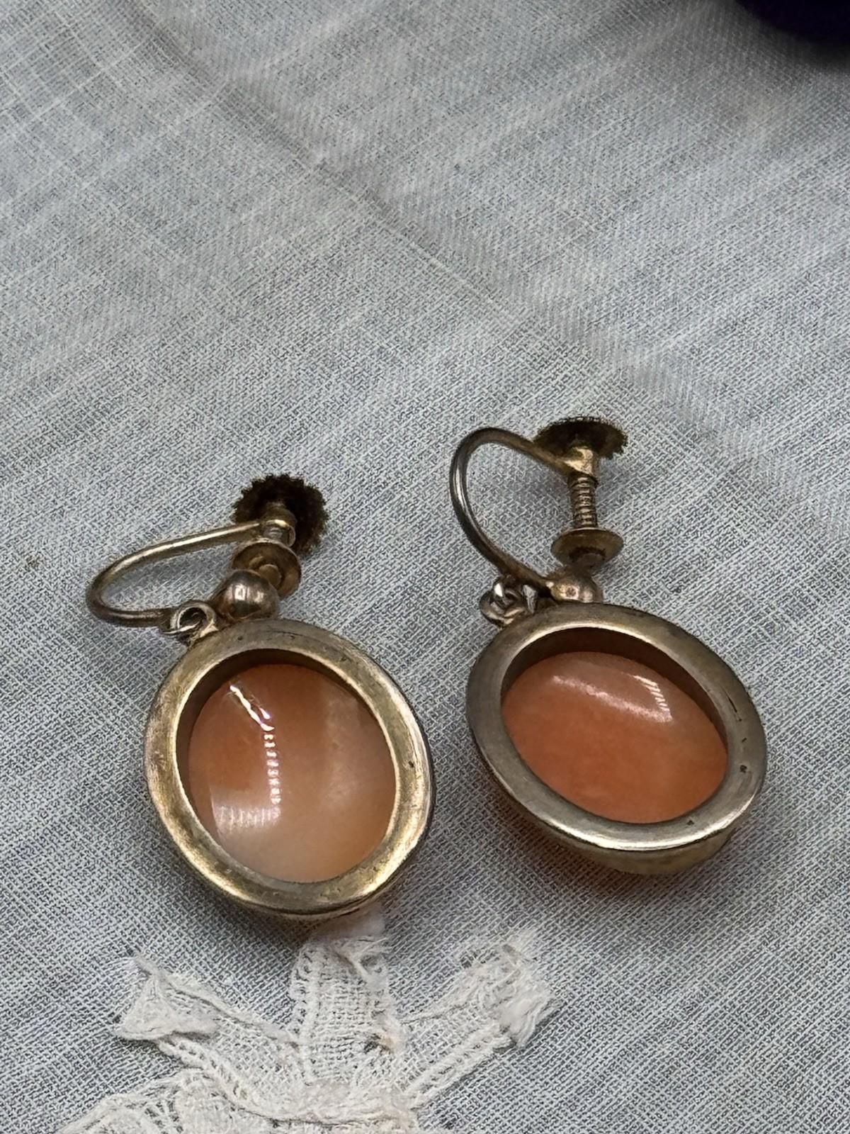 Vintage Gold Filled Cameo Screw Back Earrings Shell Portrait Cameos
