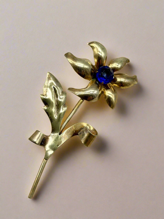 Corn Flower Brooch Goldtone 40s STYLE - LARGE VINTAGE