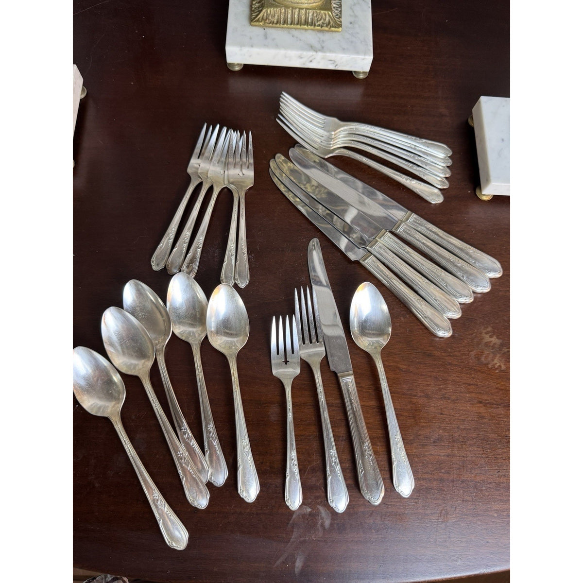 Silverplate Flatware Set Wm A Rogers Oneida 24 Pc Service For 6 Vintage 9.5”