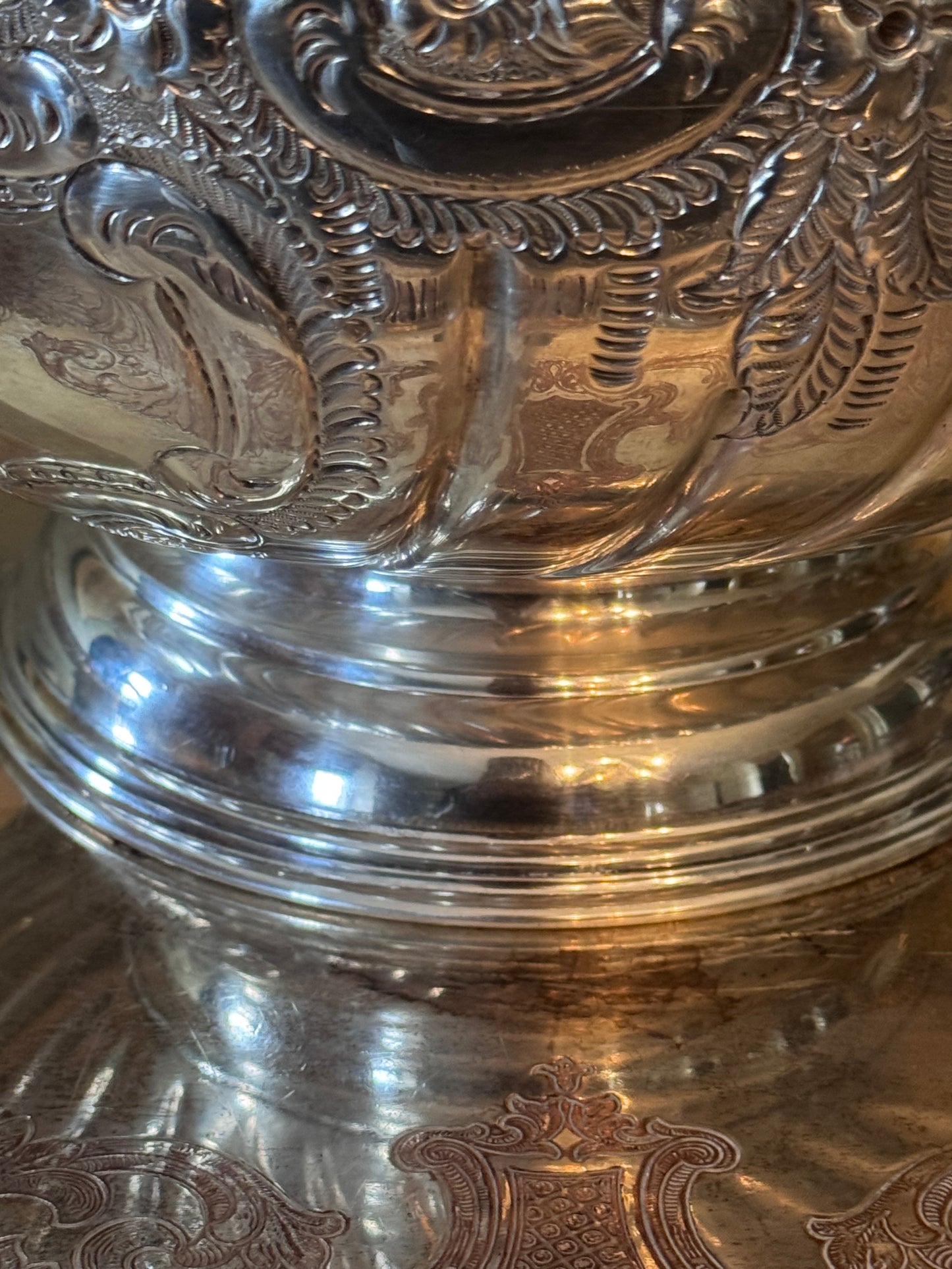 Sheffield IFS Silverplate Punch Bowl 12.25” Vintage English Serving Bowl Made in England