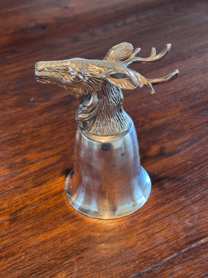 1 x Vintage Stag Head Stirrup Cup Goblet Silverplate Hunting Barware Shabby Old Money Style