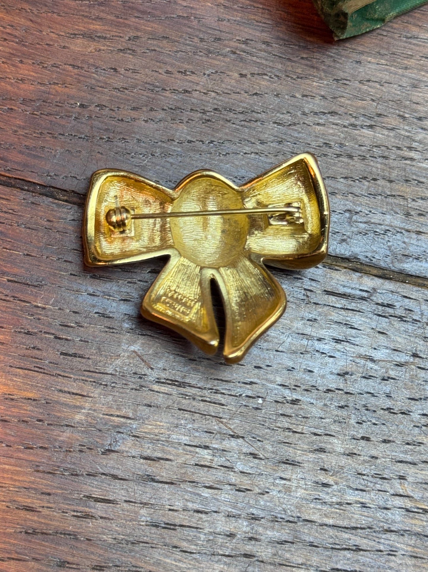 Vintage Lanvin Paris Bow Brooch – Black Enamel & Swarovski Crystal – Signed Lanvin Germany