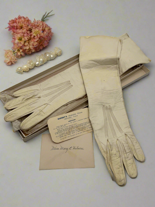 Vintage Guerry’s Washable Leather Gloves Size 6 In Box Instructions Grenoble France