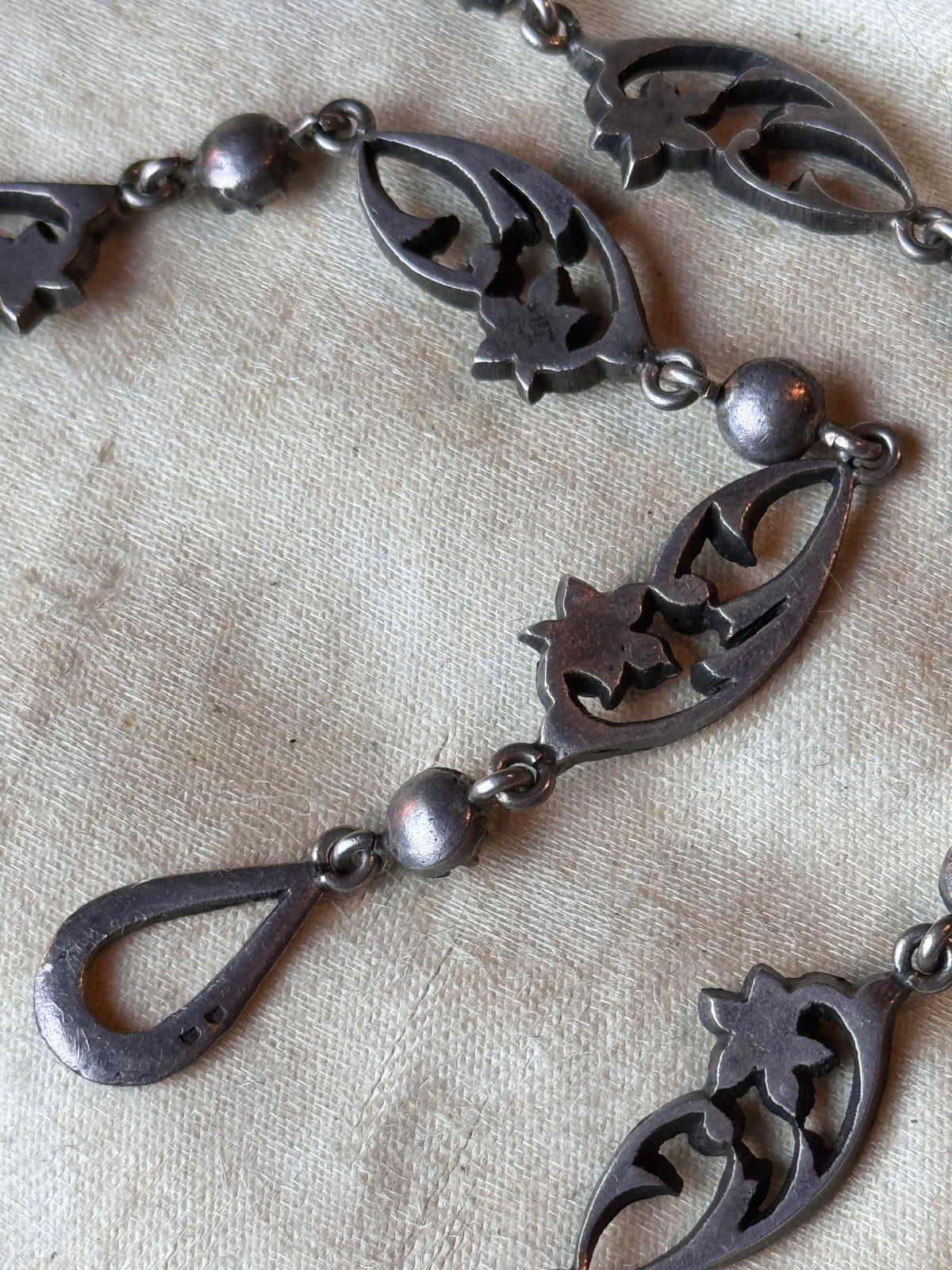 FRENCH Georgian Style Saint Esprit Antique Foiled Paste Festoon Necklace