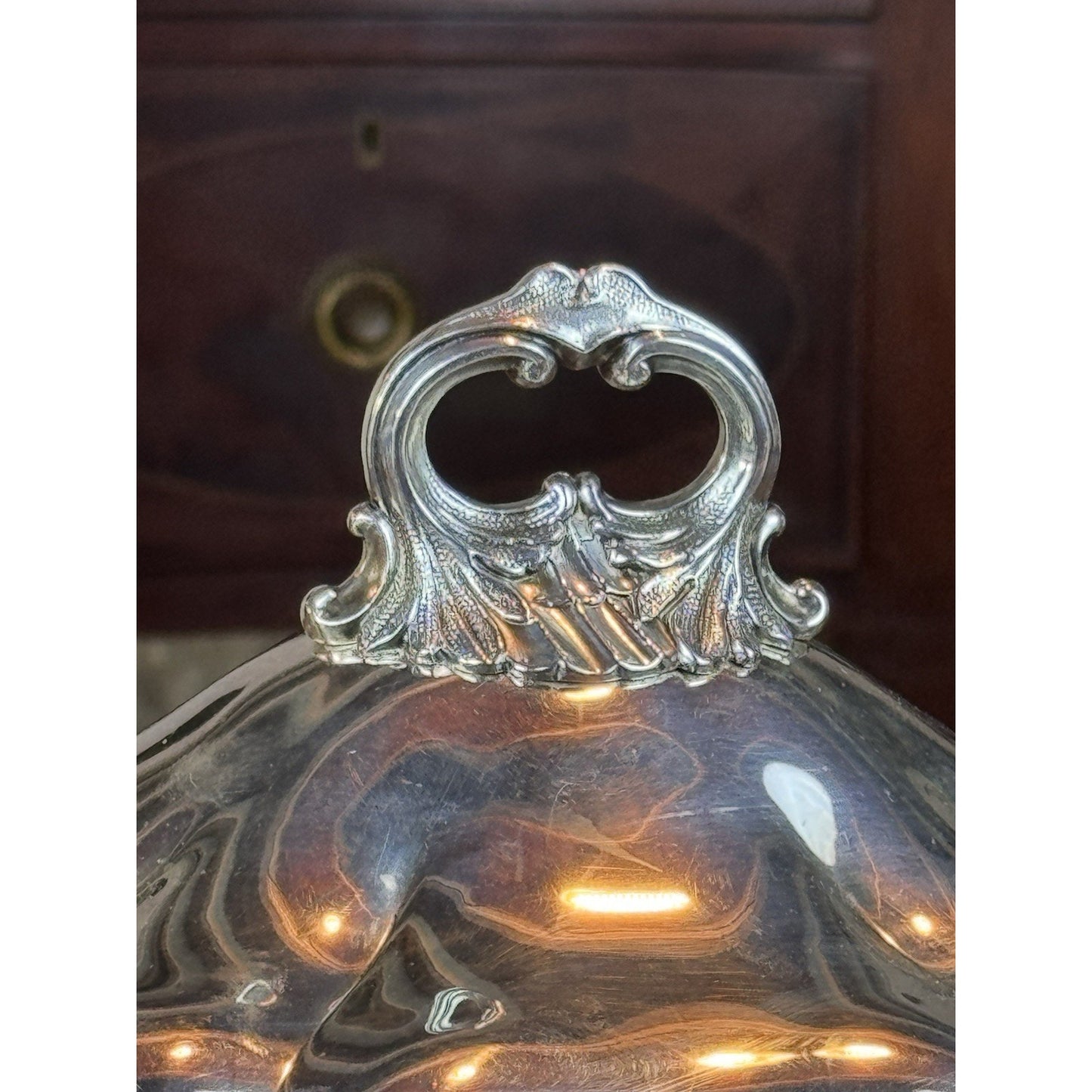 Vintage Silverplate English Style Covered Entrée Dish Chippendale 13”