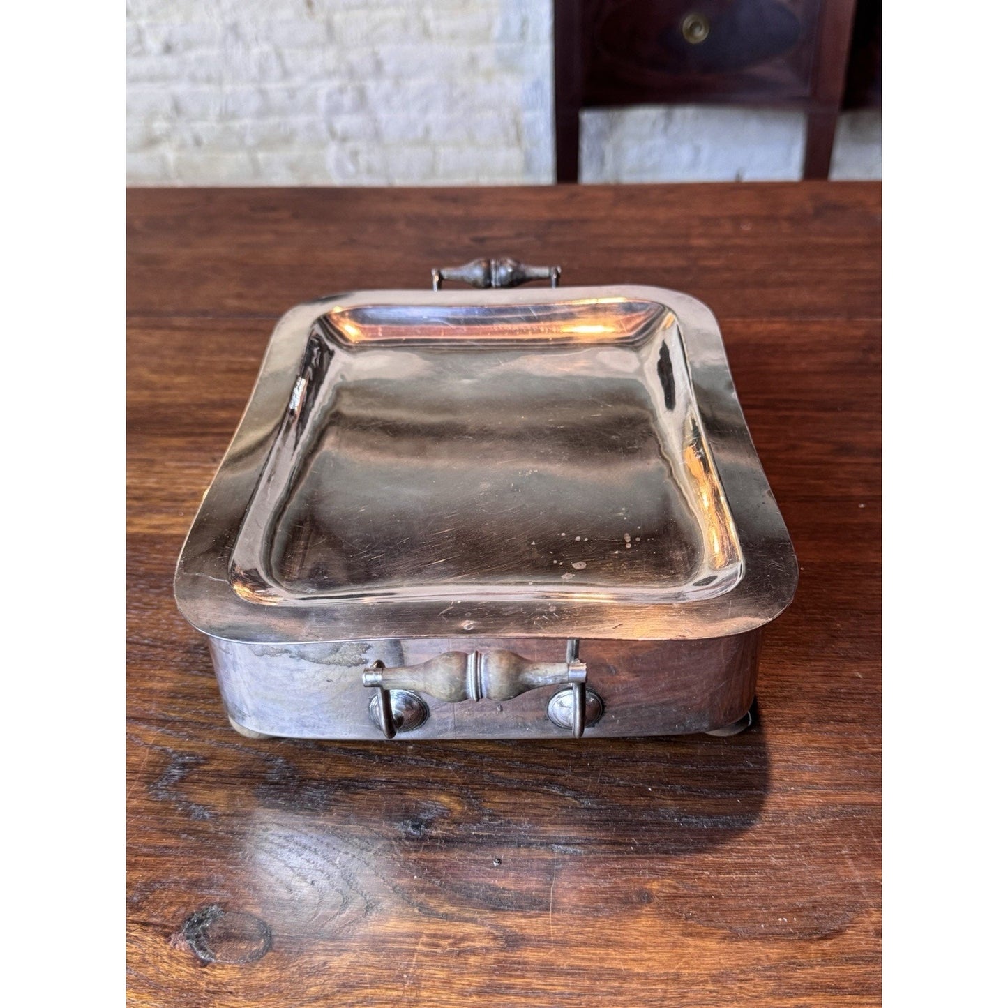 Antique Old Sheffield Silver on Copper Food Warmer 12.25” Georgian Victorian