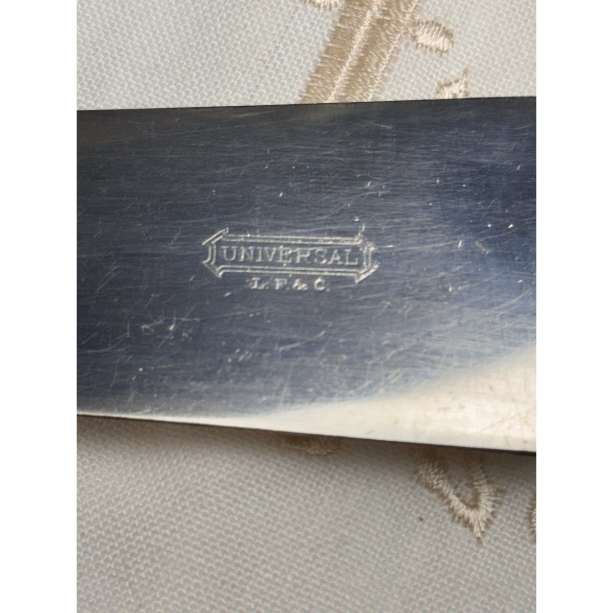 Mother Of Pearl Cake Pie Server Universal LF&G Sterling Ferrule 10.5”