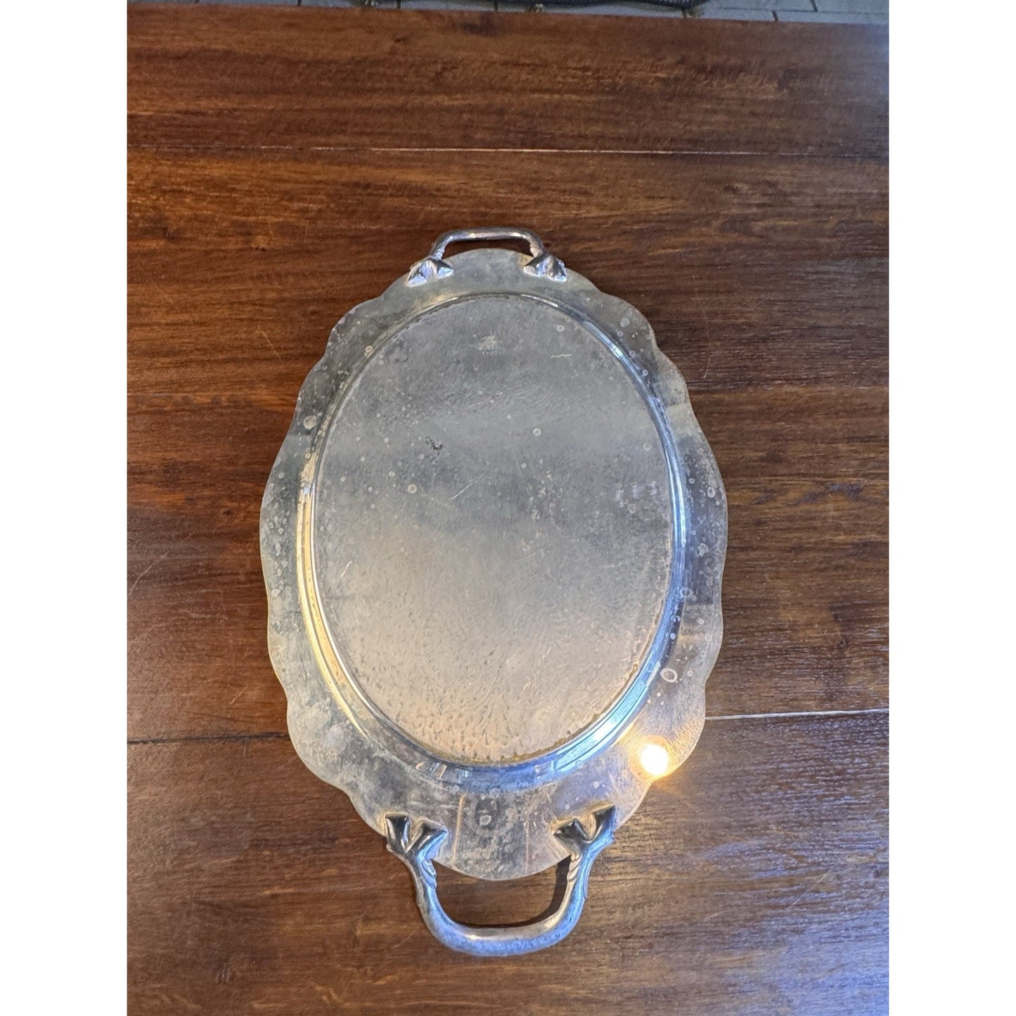 Silverplate Butler Tray F.B. Rogers Ornate Handled SHABBY Chic CONDITION 21”
